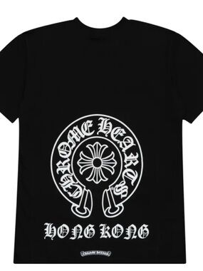 Chrome Hearts Black Tee with White Gothic Crest